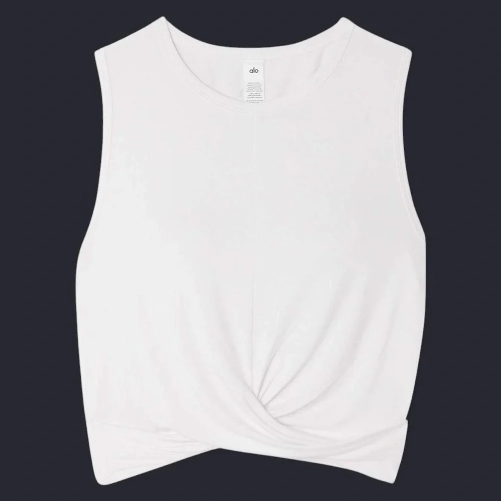 ALO Yoga Cover Wrap Tank Crop Top White Size X-Small XS Fairy - Picture 1 of 4